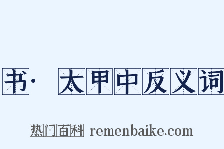 书·太甲中反义词是什么意思的图片